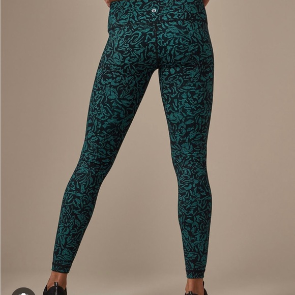 Lululemon Wunder Under Low-Rise Tight (Luxtreme) Green Black size 4 NWT VINTAGE - Picture 2 of 4